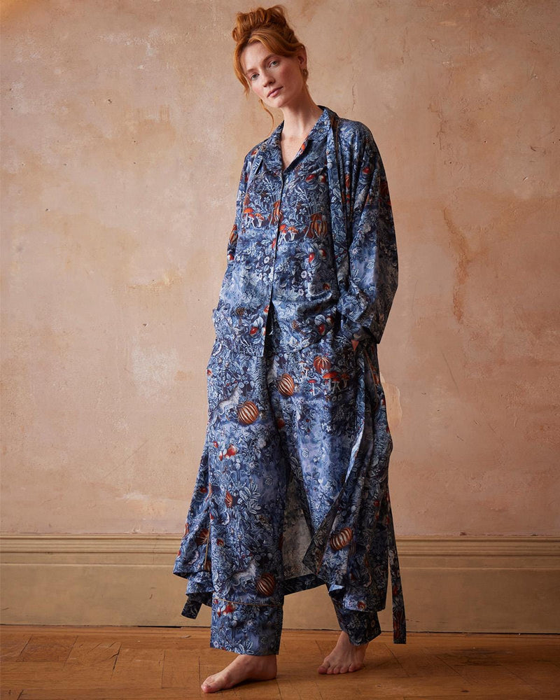 Nocturnal Garden Pyjamas Midnight Blue by Fable England