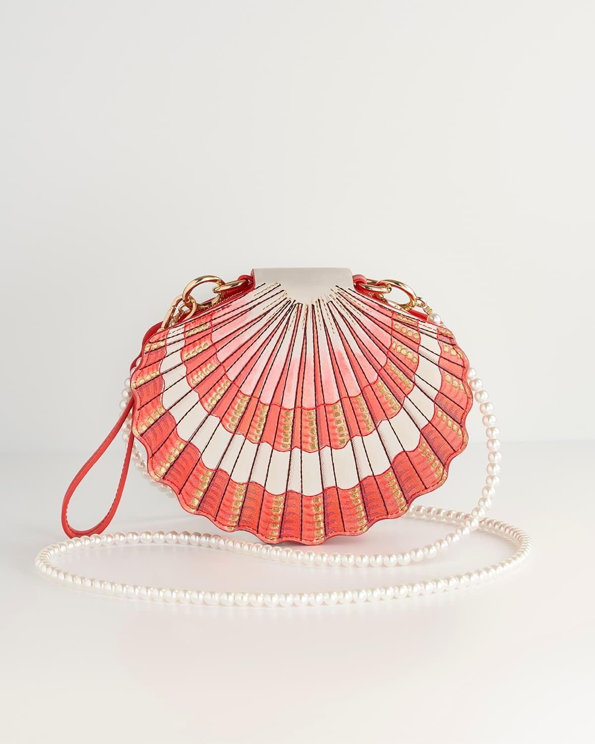 Pearl Clam Shell Crossbody Bag by Fable England