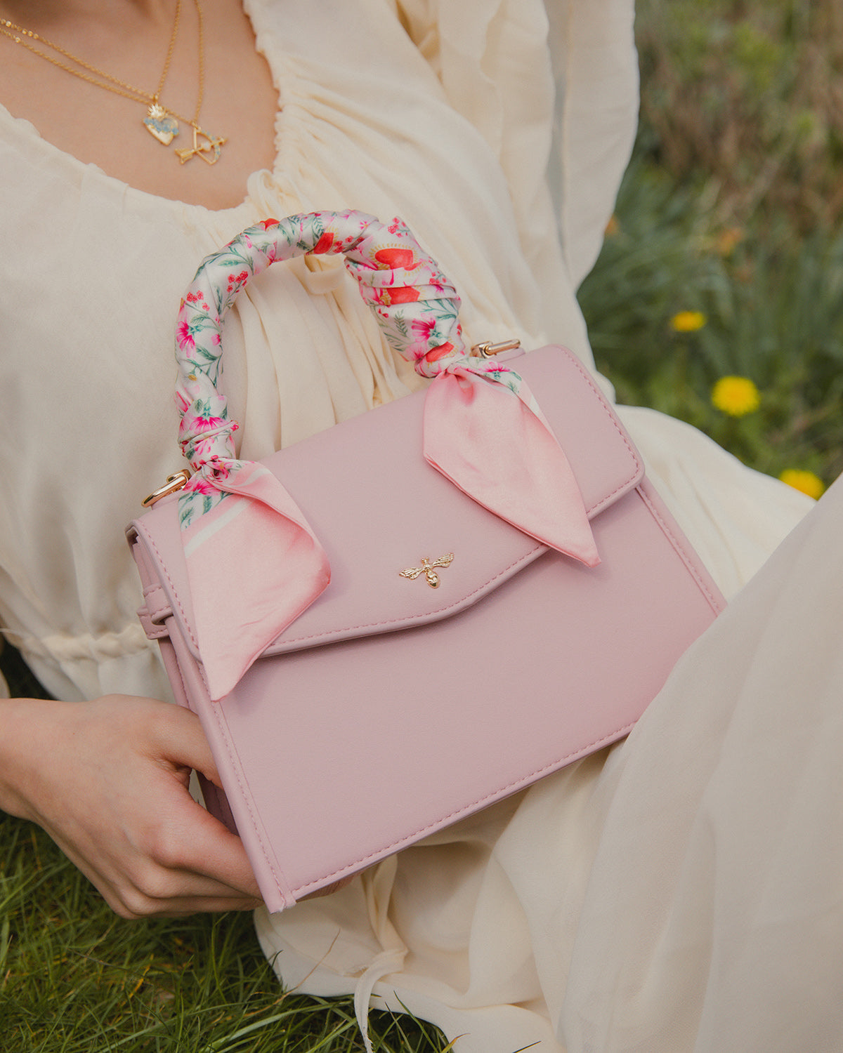 pink structured mini tote