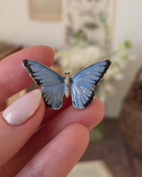 Enamel Blue Butterfly Brooch by Fable England
