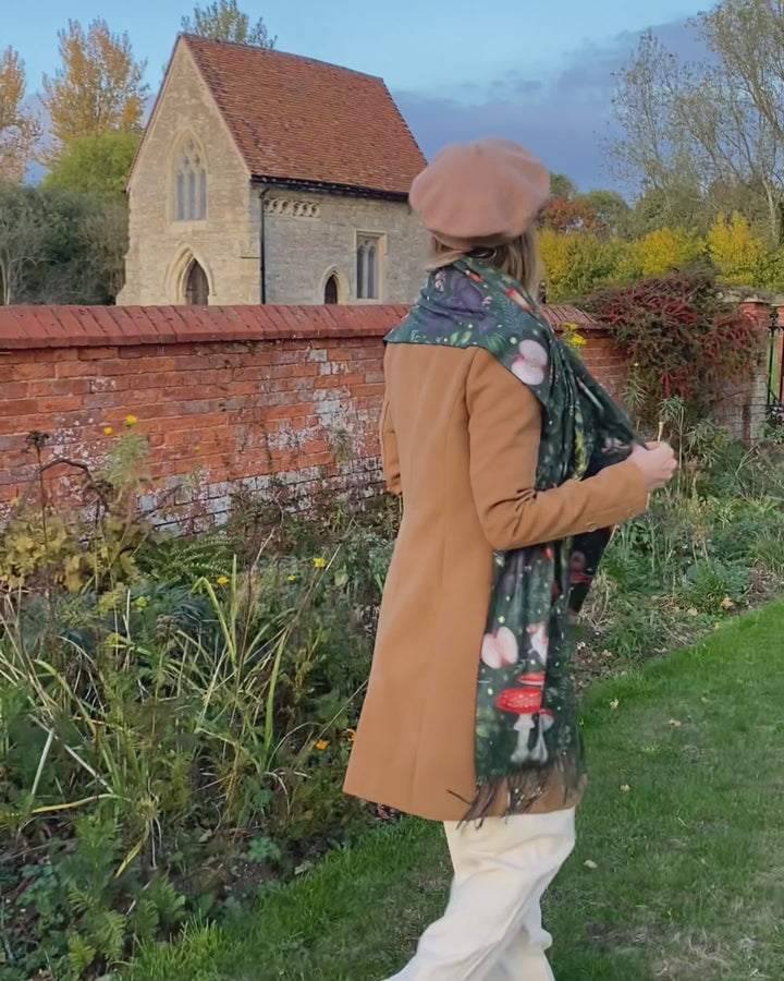 Catherine Rowe's Into The Woods Scarf - Green by Fable England