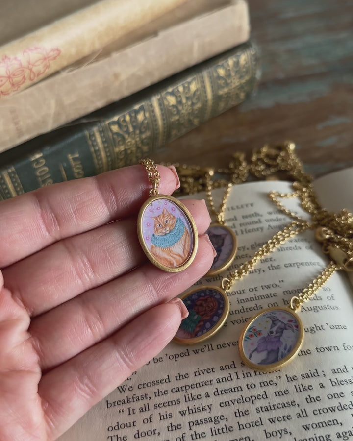 Pet Portraits Ginger Pendant Short Necklace by Fable England