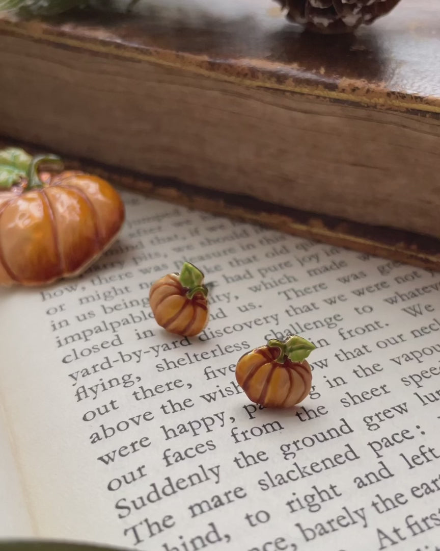 Enamel Pumpkin Short Necklace by Fable England