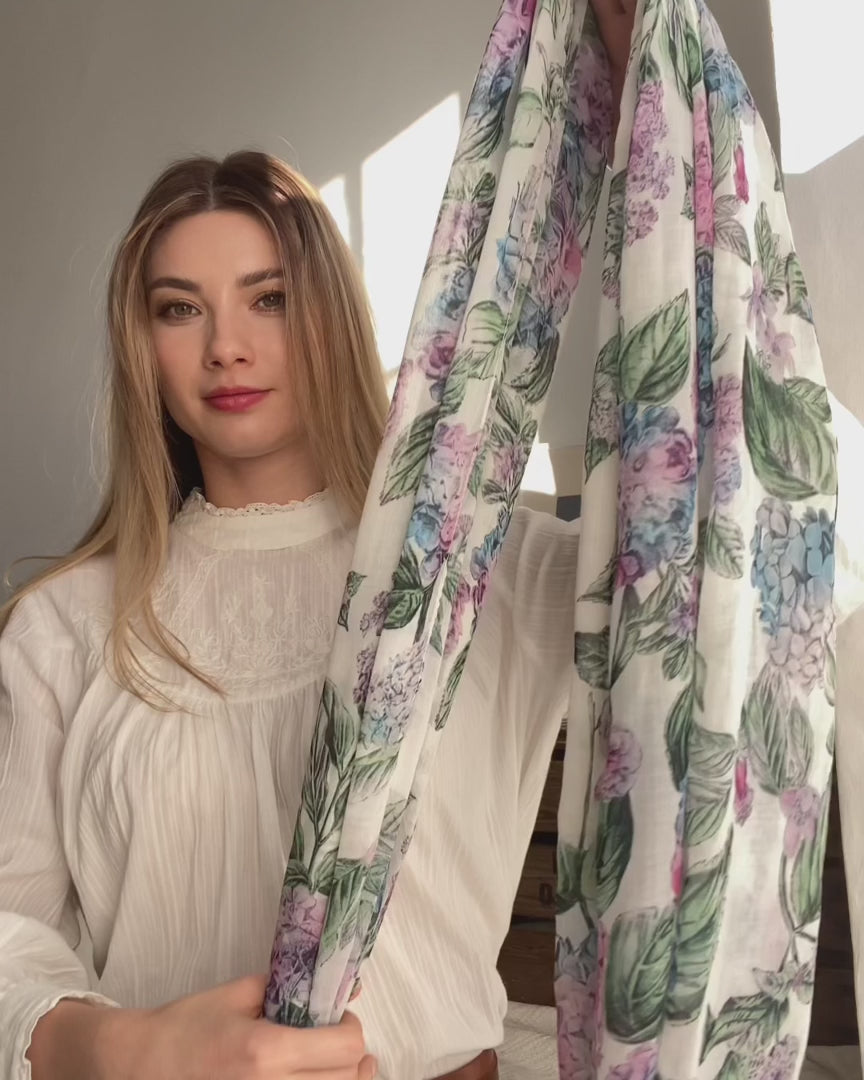 Hydrangea Light Weight Scarf by Fable England