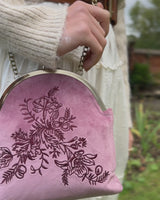 Victoriana Embroidered Bag Black Velvet by Fable England