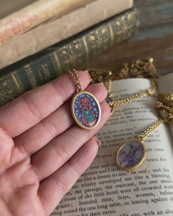 Pet Portraits Doodle Pendant Short Necklace by Fable England