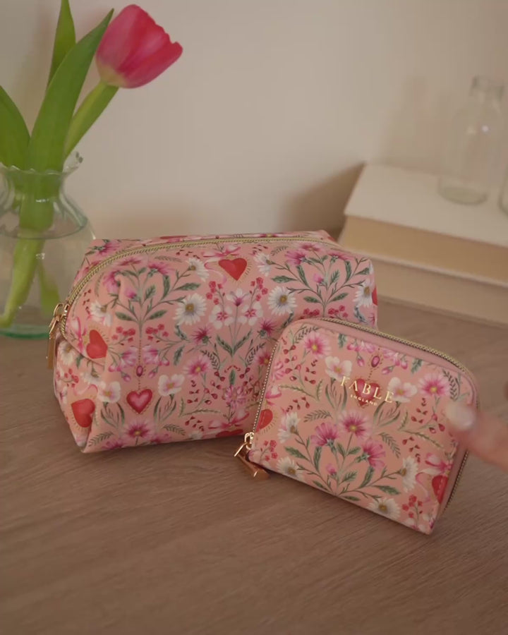 Penelope Pink Floral Heart Small Purse