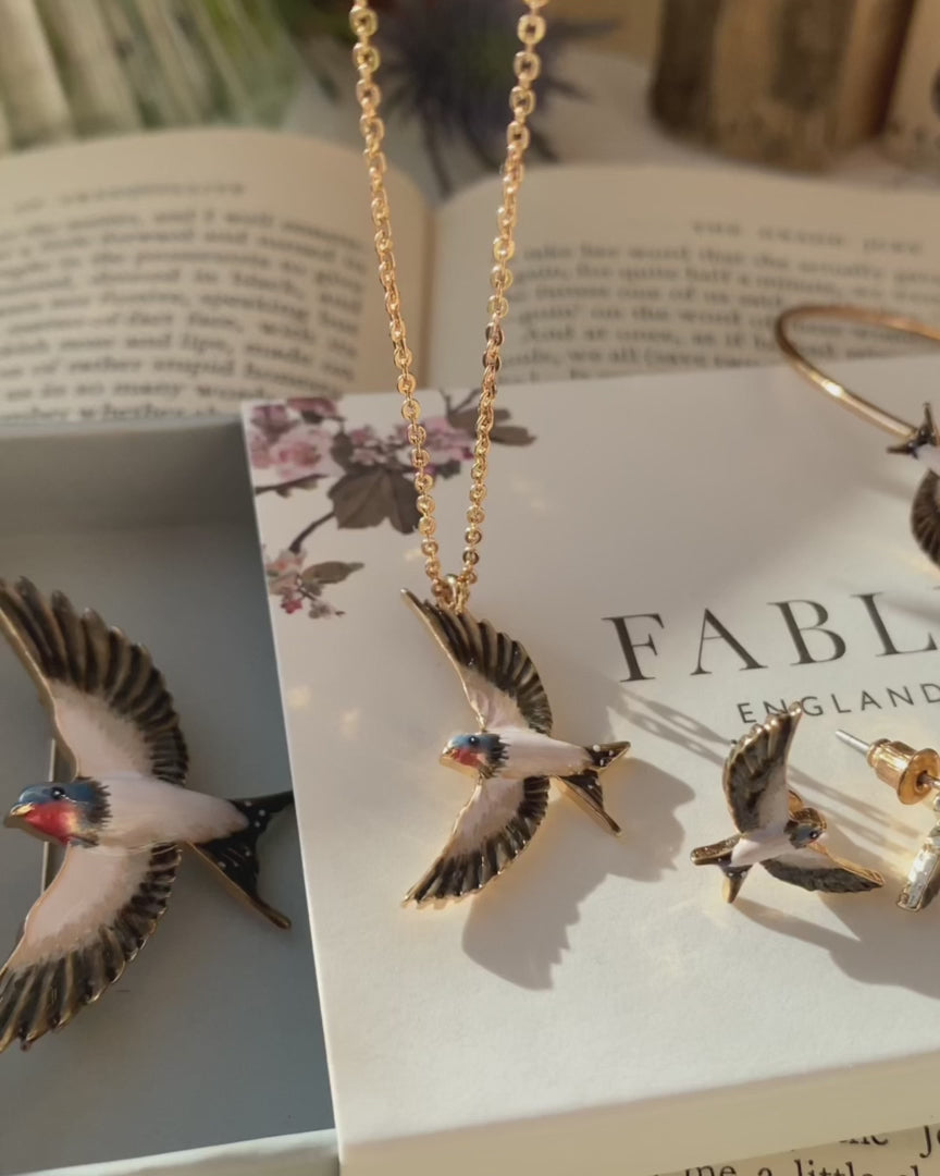 Enamel Swallow Charm by Fable England