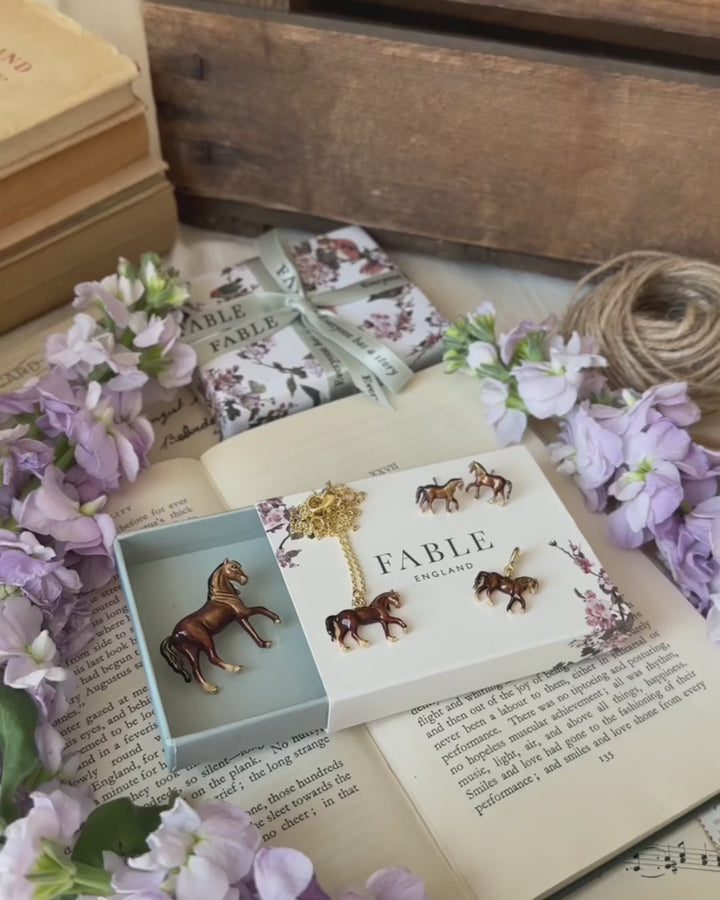 Enamel Horse Necklace by Fable England