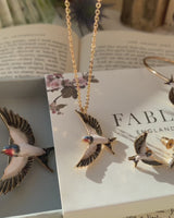 Enamel Swallow Stud Earrings