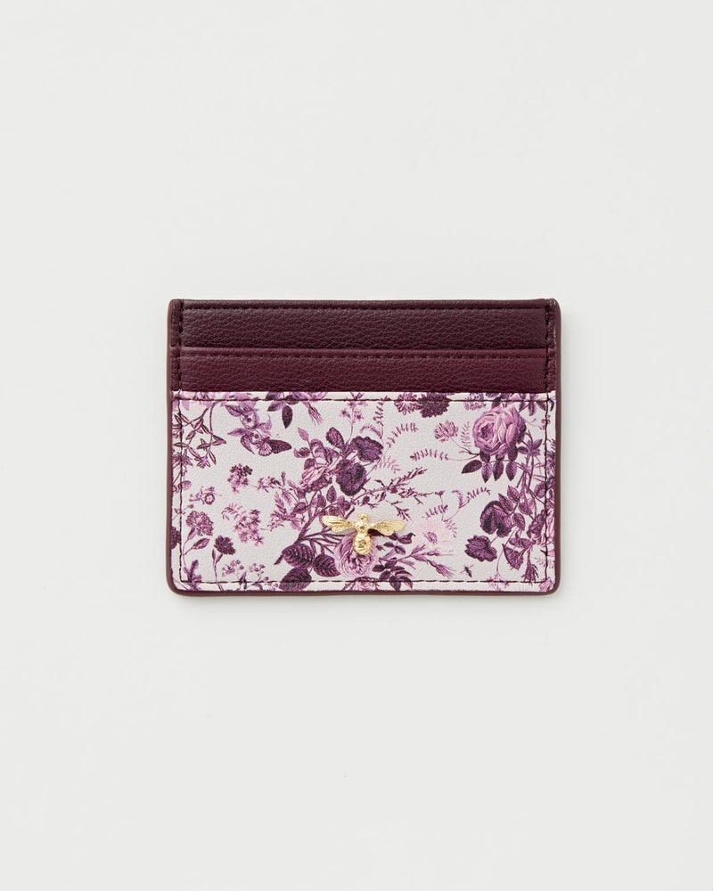 Rambling Rose Card Purse Burgundy by Fable England
