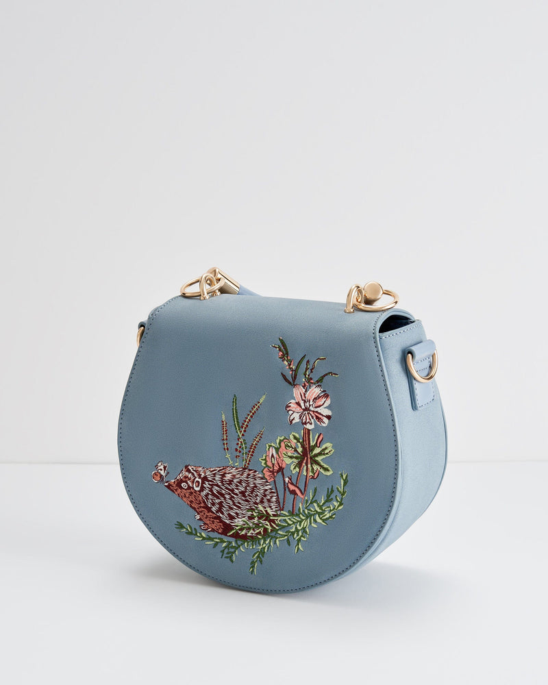 Rebecca Saddle Bag Embroidered Hedgehog by Fable England