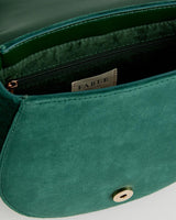 Robin Love Embroidered Saddle Bag Fern Green Velvet by Fable England