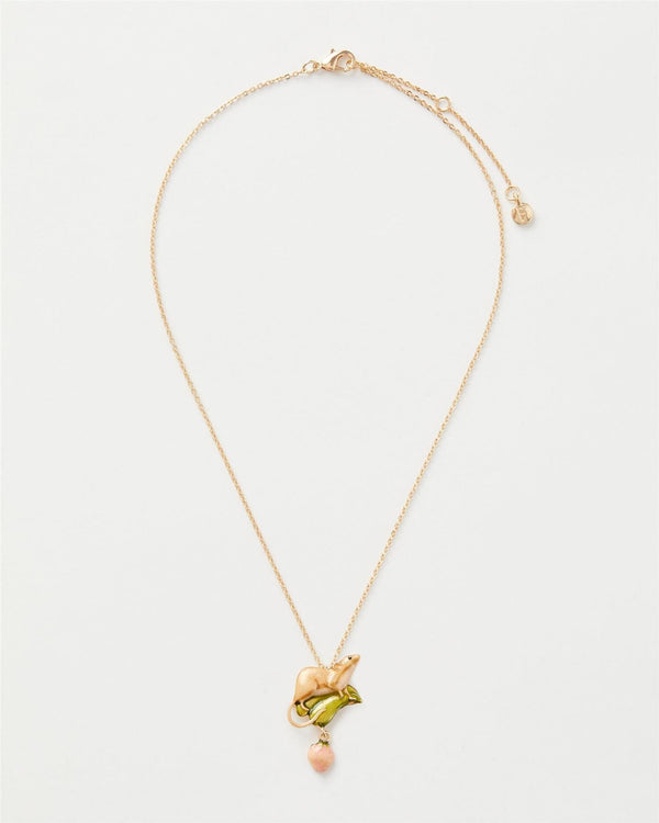 Rose Bud and Mouse Necklace by Fable England