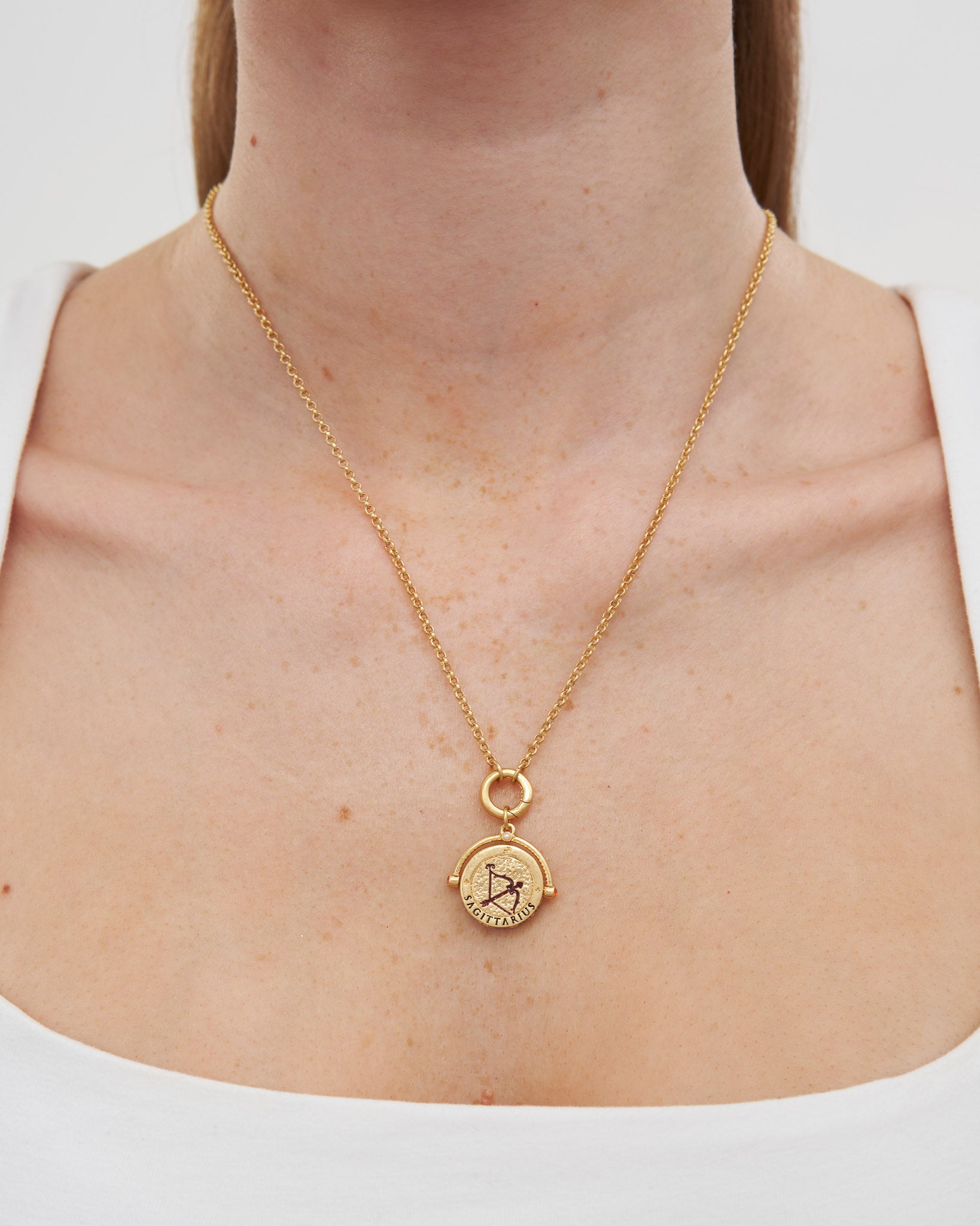 Schütze Sternzeichen Halskette mit Drehanhänger in Gold