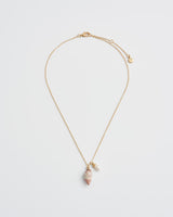Spiral Shell and Pearl Worn Gold Short Necklace by Fable England