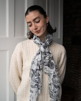 Tree Of Life Monochrome Lightweight Scarf by Fable England