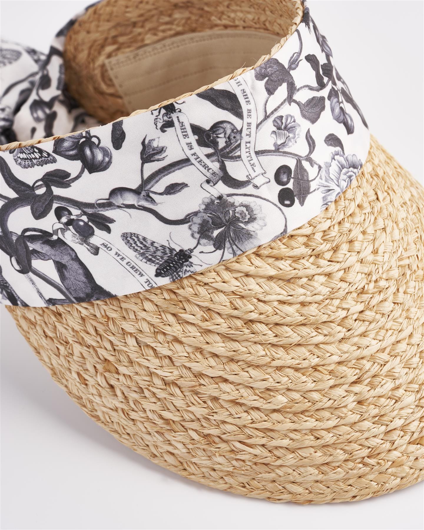 Tree Of Life Monochrome Raffia Visor by Fable England