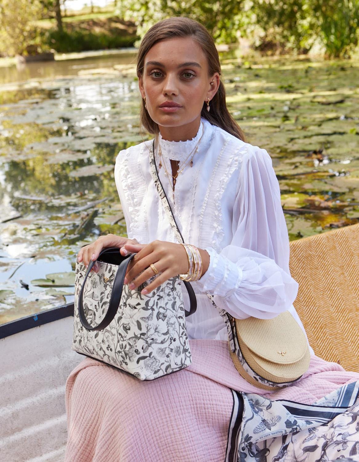 Tree Of Life Monochrome Small Tote - Black/White by Fable England