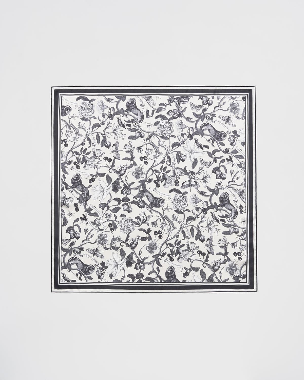 Tree Of Life Monochrome Square Scarf by Fable England