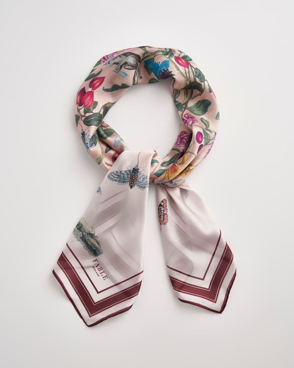 Tree Of Life Narrative Silk Square Scarf by Fable England