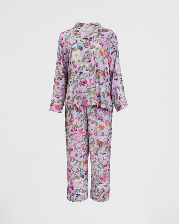 Tree of Life Vintage Blue Long Pyjamas by Fable England