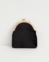 Victoriana Embroidered Bag Black Velvet by Fable England