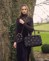 Victoriana Embroidered Bag Black Velvet by Fable England