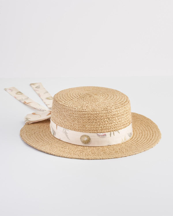 Whispering Sand Vintage Sand Raffia Hat by Fable England