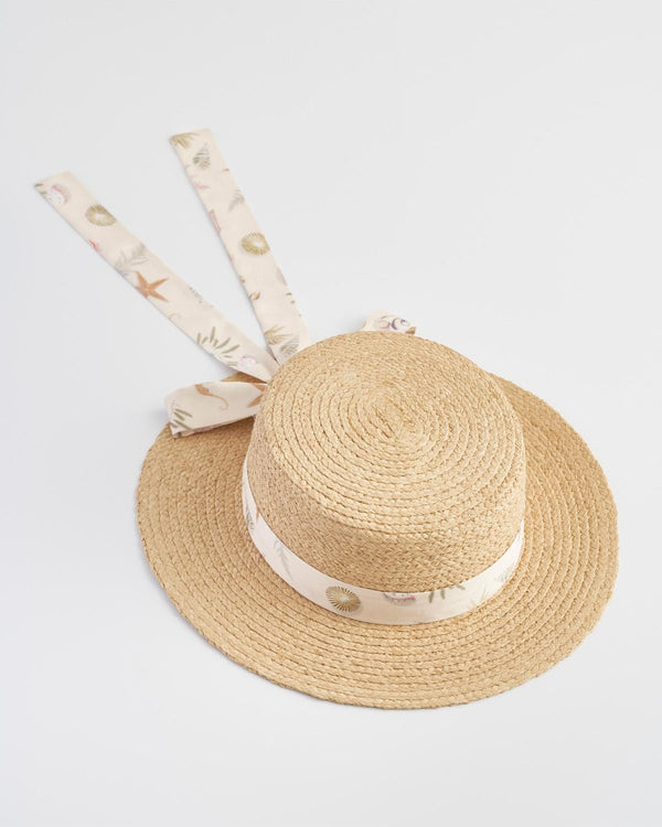 Whispering Sand Vintage Sand Raffia Hat by Fable England