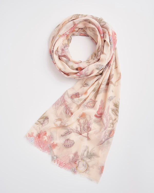 Whispering Sands Cream Lightweight Scarf by Fable England