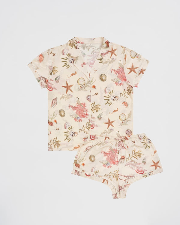 Whispering Sands Lotus Pink Short Pyjamas by Fable England