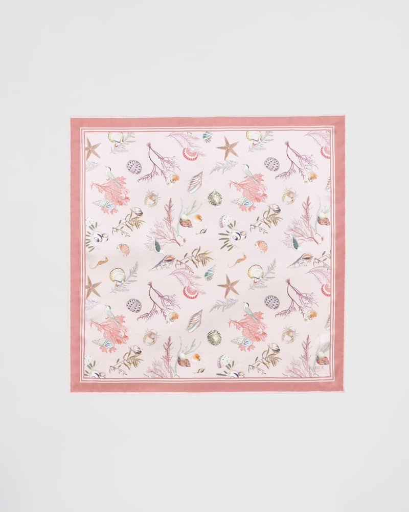 Whispering Sands Lotus Pink Square Scarf by Fable England