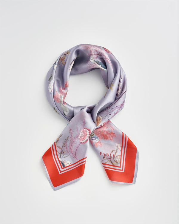 Whispering Sands Powder Blue Square Scarf by Fable England
