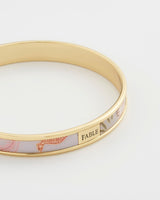 Whispering Sands Printed Gold Plated Bangle -Blue by Fable England