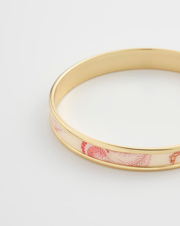 Whispering Sands Printed Gold Plated Bangle - Yellow by Fable England