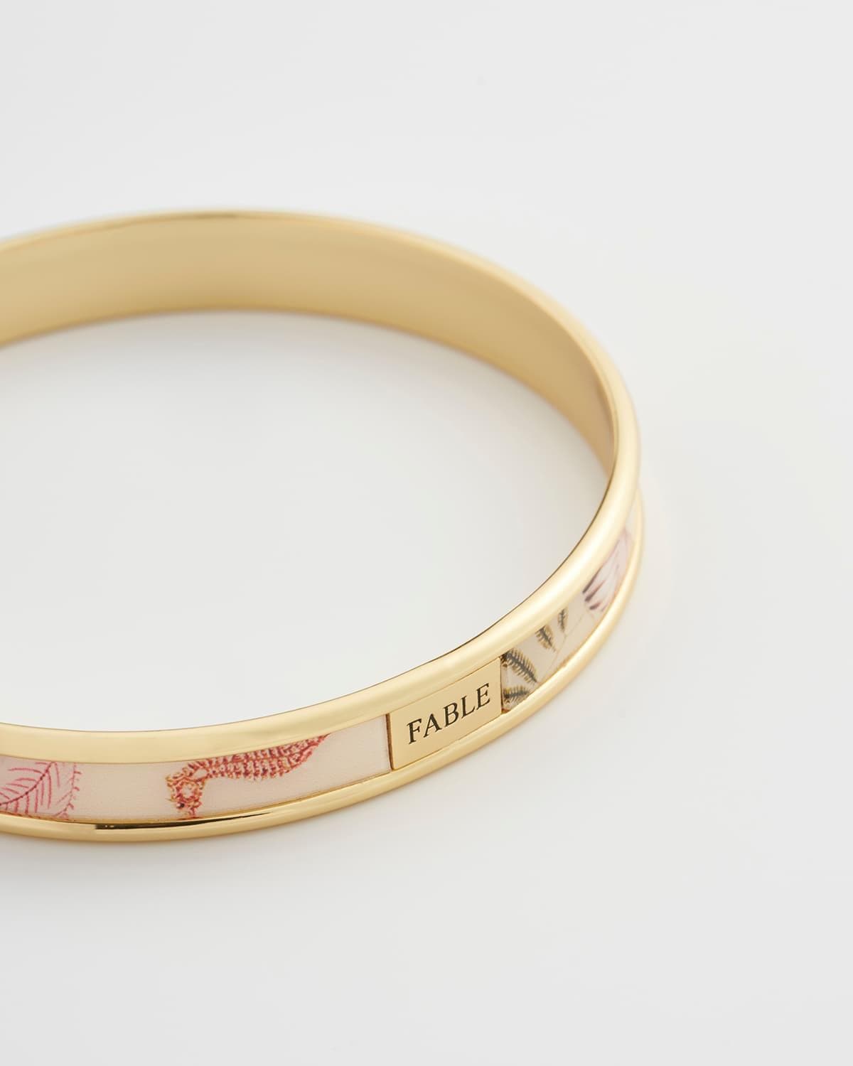 Whispering Sands Printed Gold Plated Bangle - Yellow by Fable England