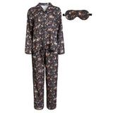 Wonderland Black Pyjamas & Wonderland Black Sleep Mask Set