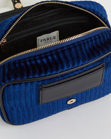 Vivianne Velvet Camera Bag - Sapphire Blue by Fable England