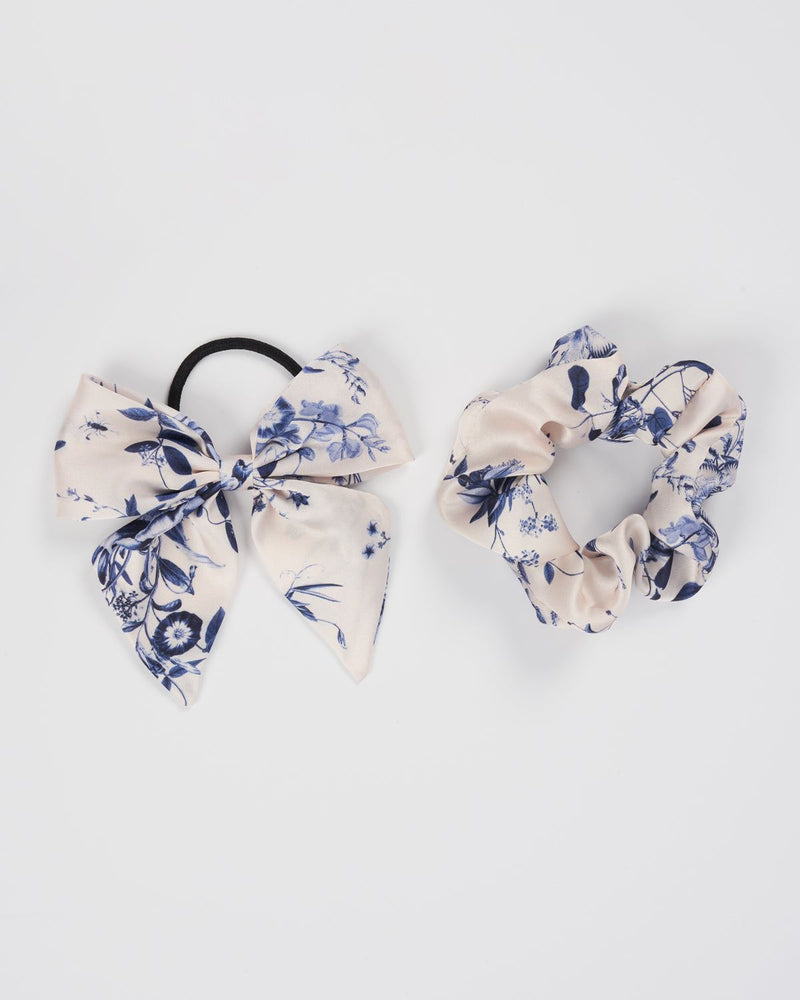 Bow & Scrunchie Set Blooming Blue