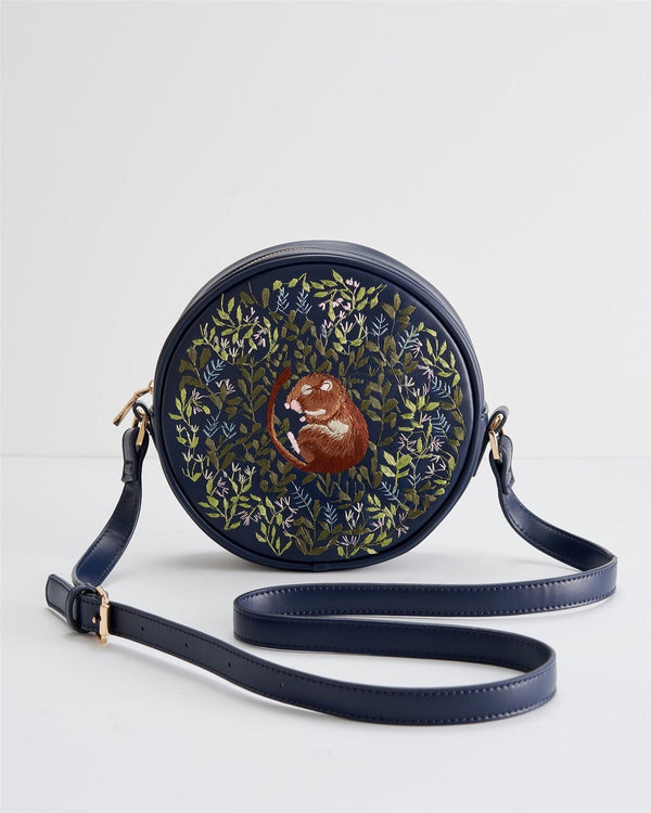 Fable England UK Handbag Chloe Circle Bag Embroidered Dormouse