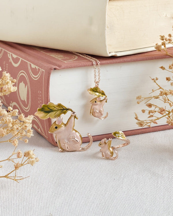 Enamel Dormouse Gift Set with Gift Wrapping