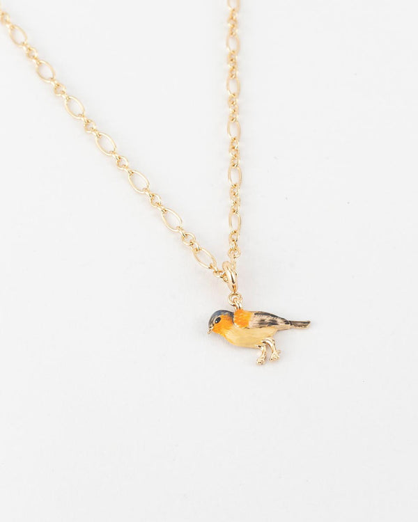 Enamel Chaffinch Collector Chain Necklace